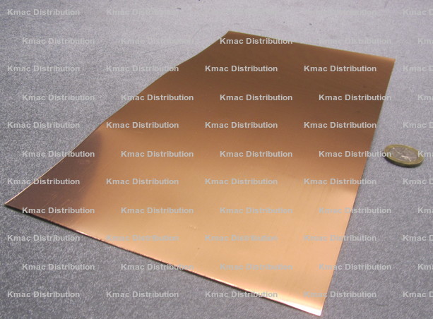 Finish Mill 110 Copper Sheet ASTM B370 21 Gauge 12 Width Unpolished 24 Length 0.032 Thickness H02 Temper 