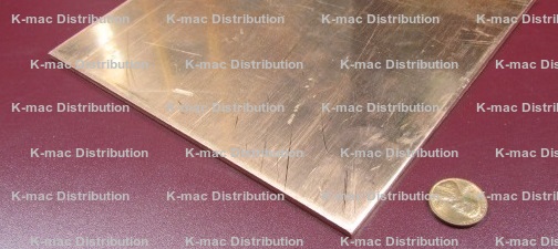 110 Copper Sheet Soft Annealed  .043" Thick x 12.0" Wide x 12.0"  Length 