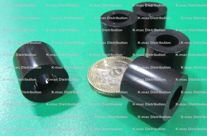 LDPE .500"OD x 1/4"ID x 6.00"Long 5 Black Plastic Spacers 